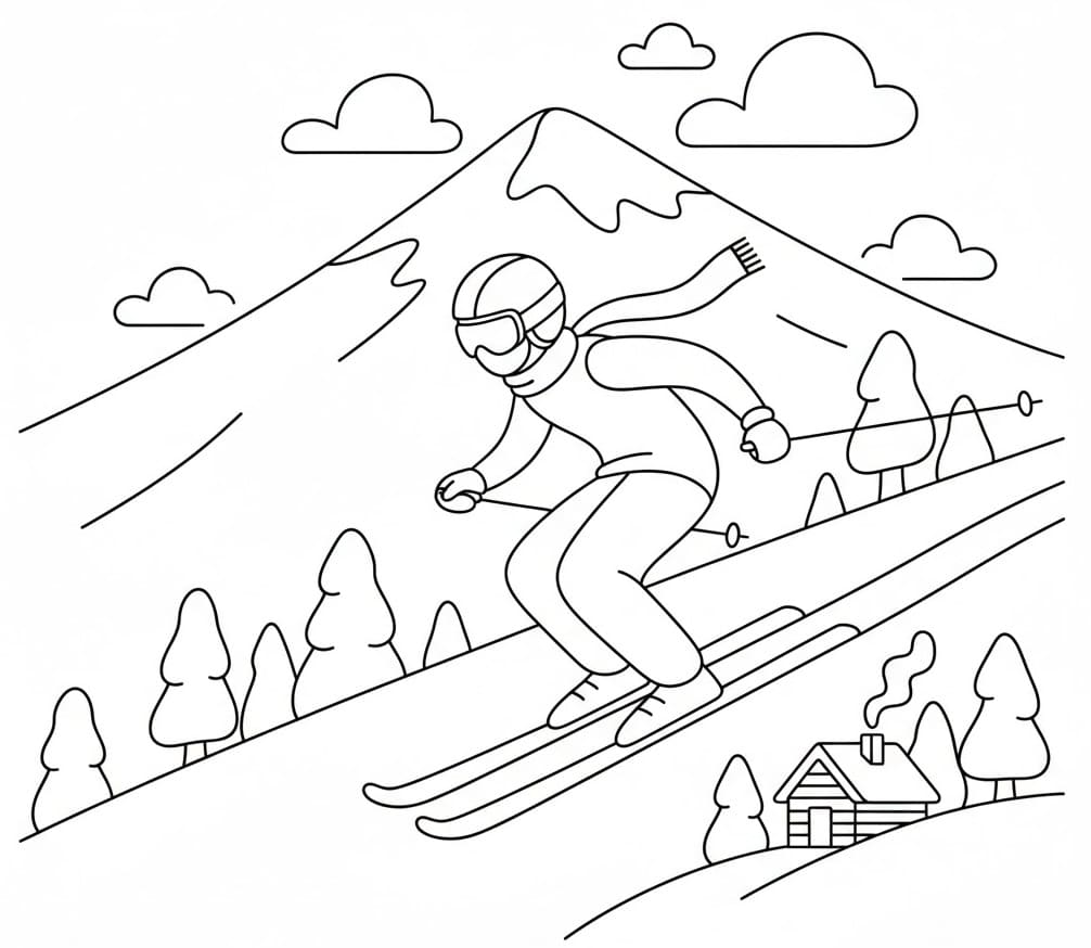 Enkel vintersport fargelegging