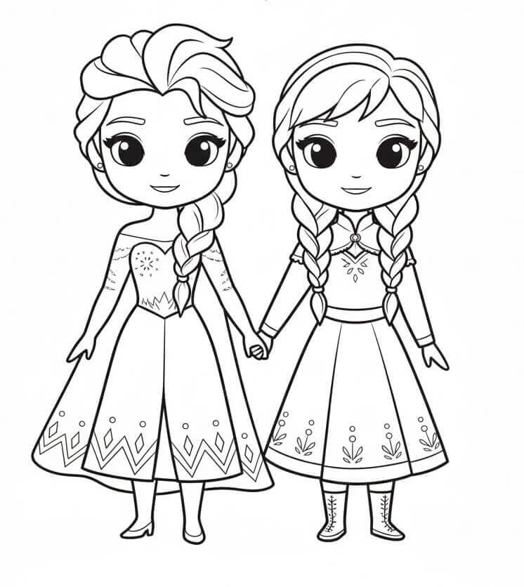 Fantastiske Elsa og Anna fargelegging