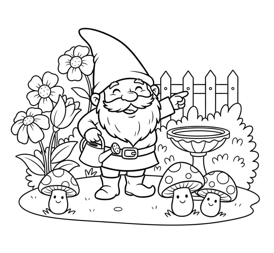 Gnom i hagen fargelegging