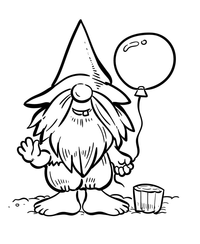 Gnom med ballong fargelegging