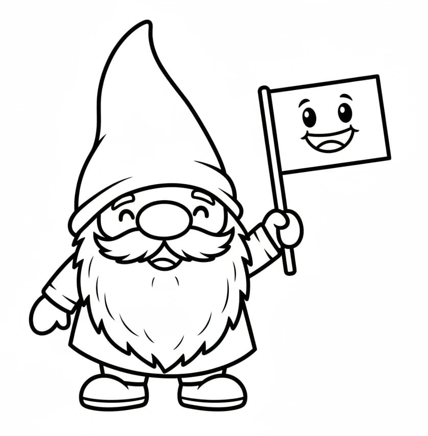 Gnom med flagg fargelegging