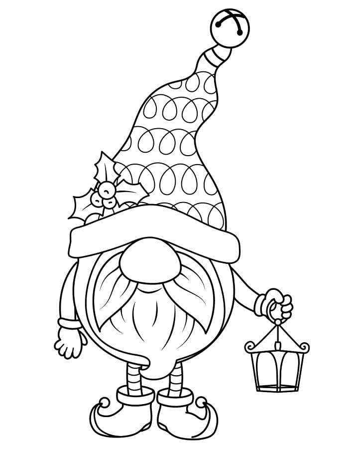 Gnom med lykt fargelegging