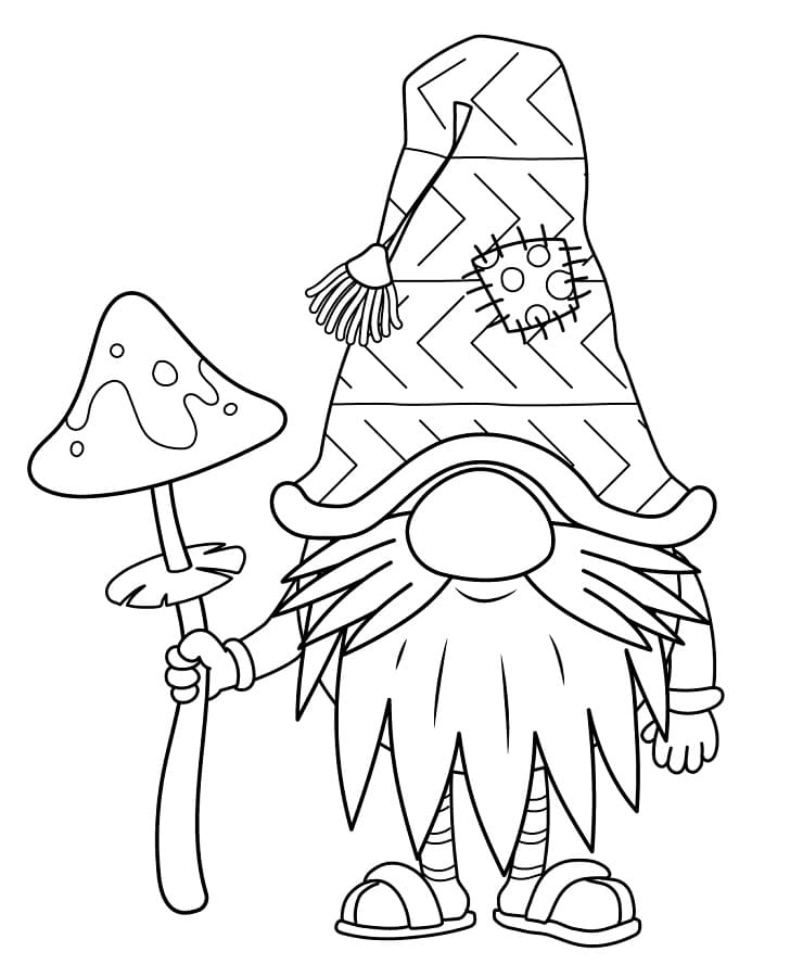 Gnom med sopp fargelegging
