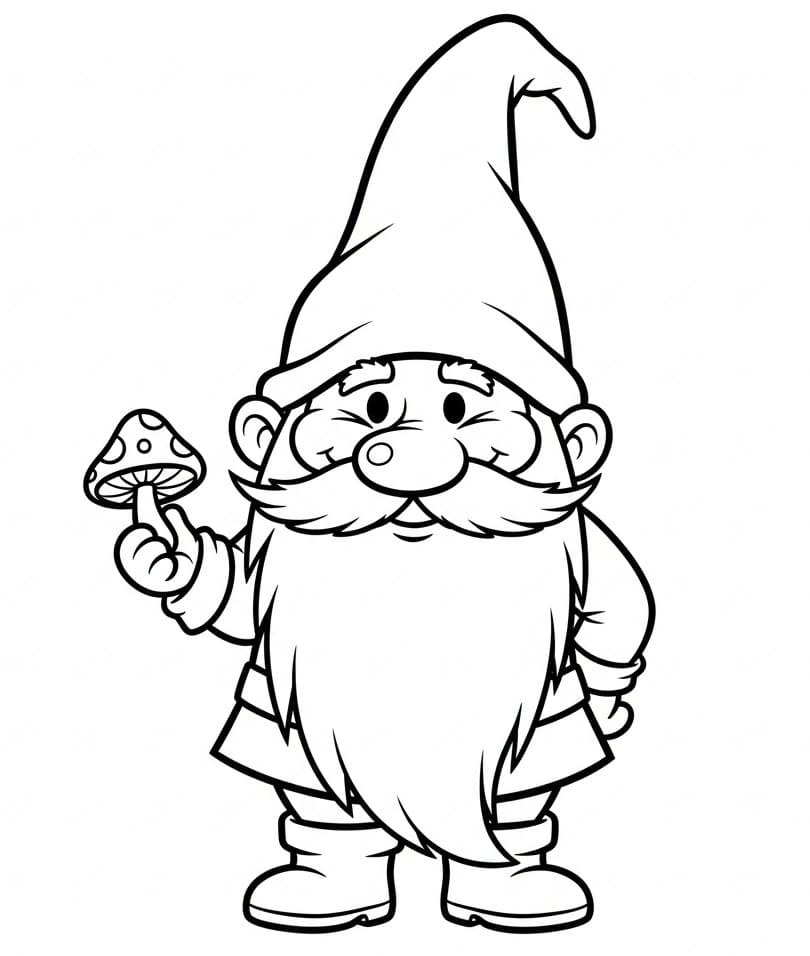 Gnom og sopp fargelegging