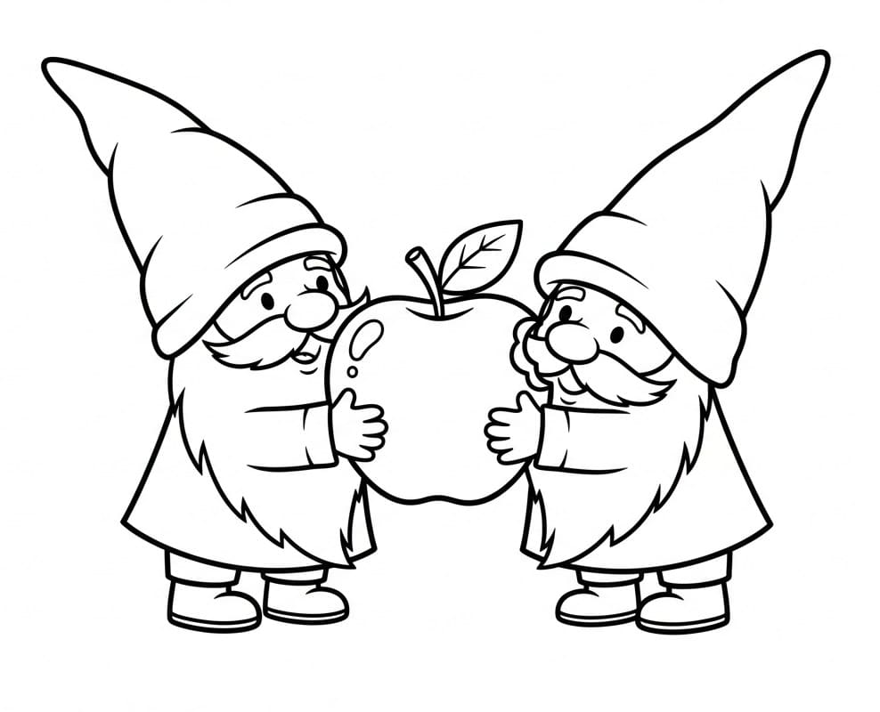 Gnomer med eple fargelegging