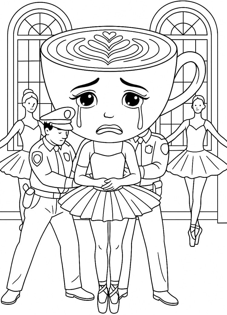 Gråtende ballerina cappuccina fargelegging