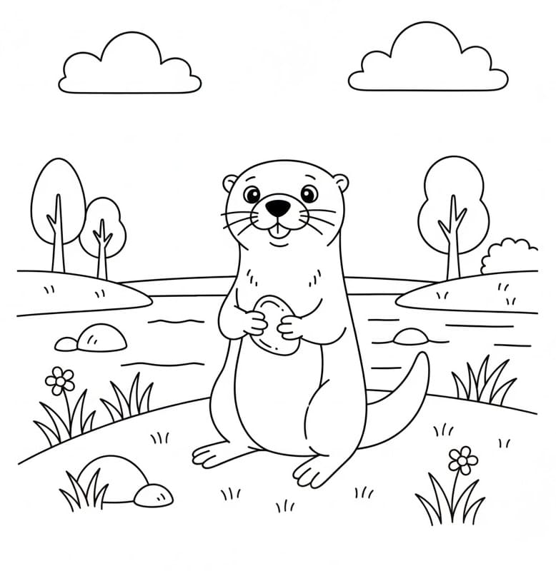 Gratis Oter Utskriftbar fargelegging