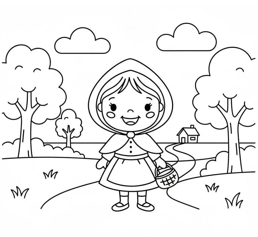 Gratis Rødhette for Barn fargelegging