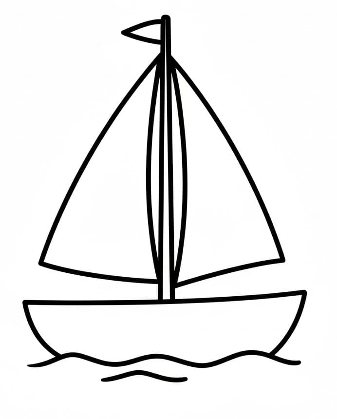 Gratis Seilbåt fargelegging