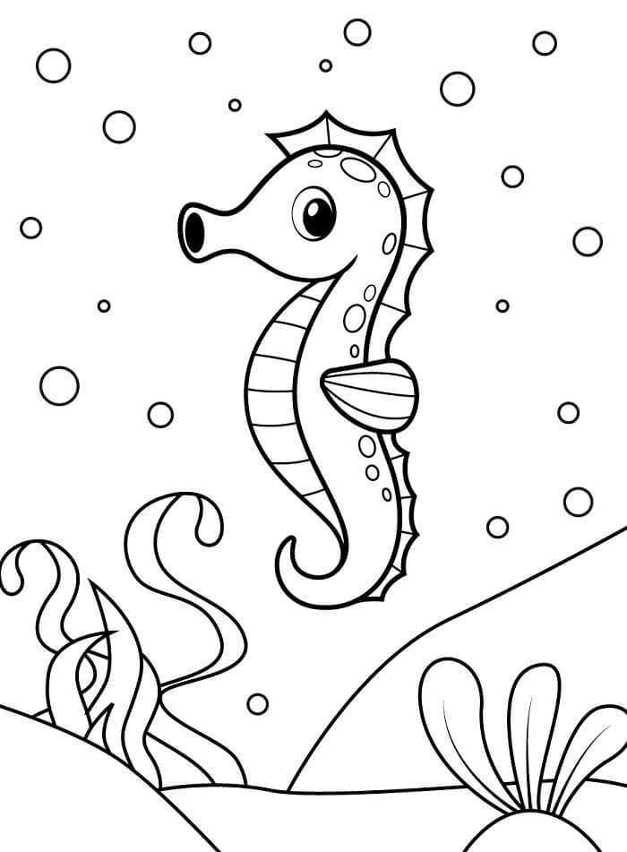 Gratis Sjøhest Bilde fargelegging