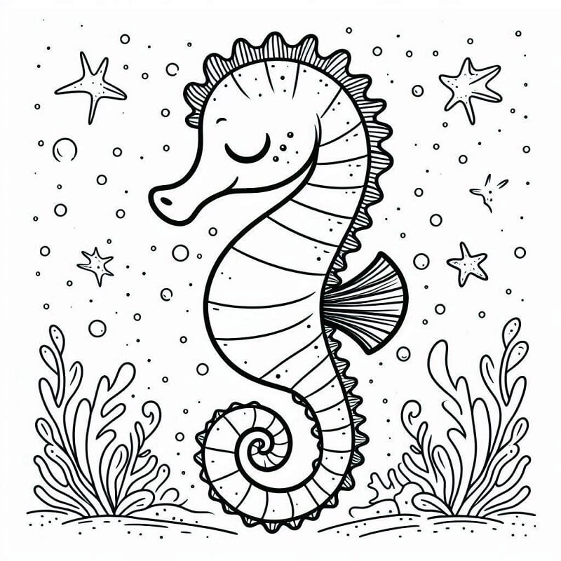 Gratis Sjøhest Utskriftbar fargelegging