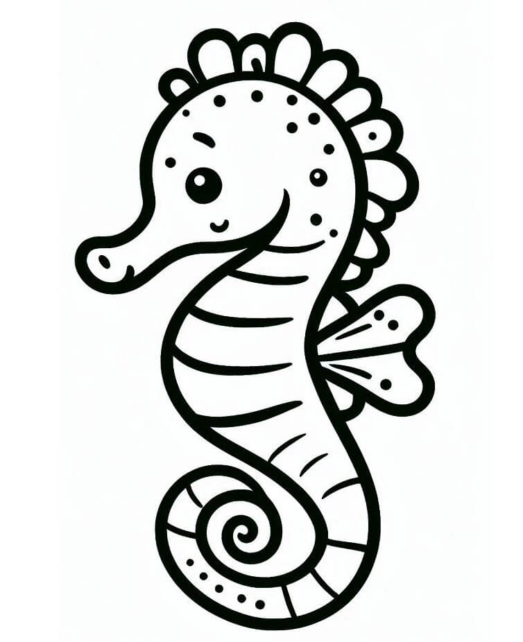 Gratis Sjøhest for Barn fargelegging