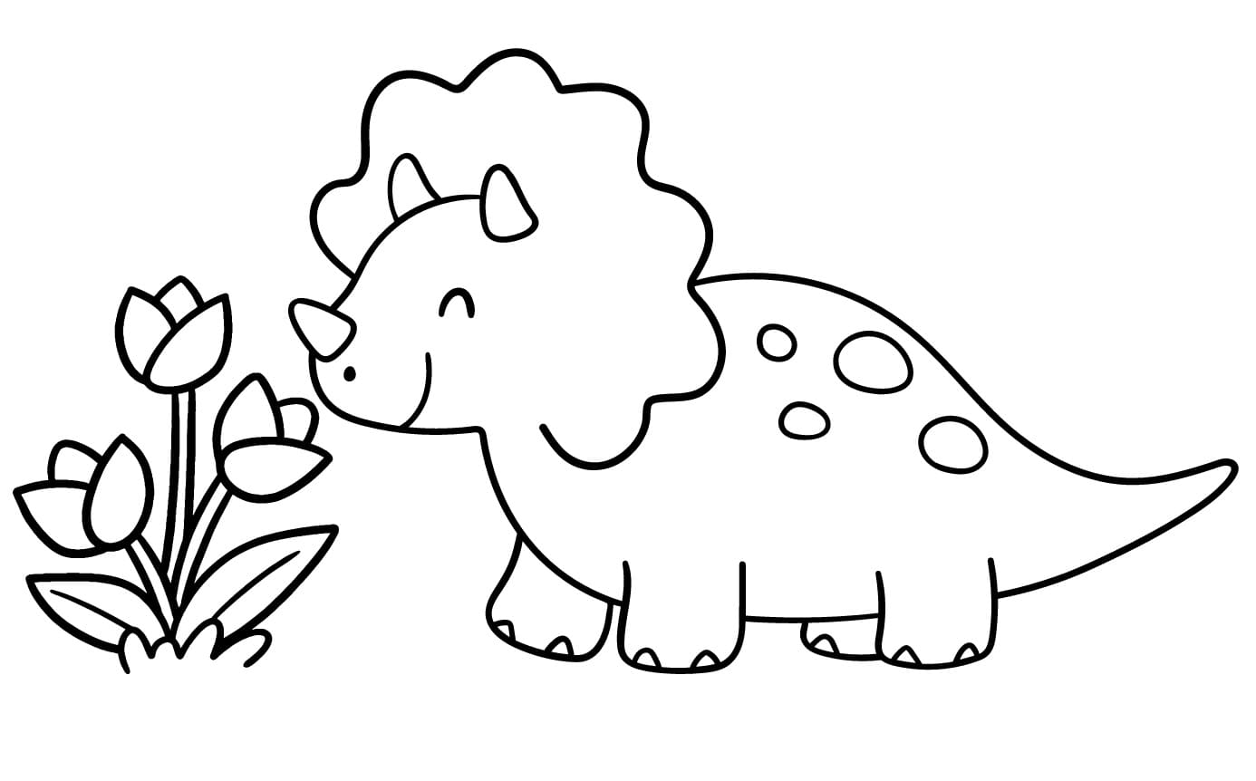 Gratis Triceratops for Barn fargelegging