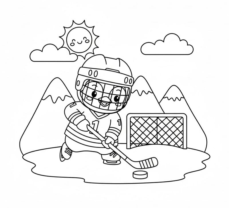 Gratis Utskriftbar Ishockey fargelegging