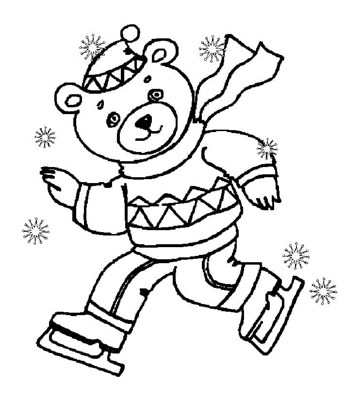 Gratis utskrivbar vintersport fargelegging