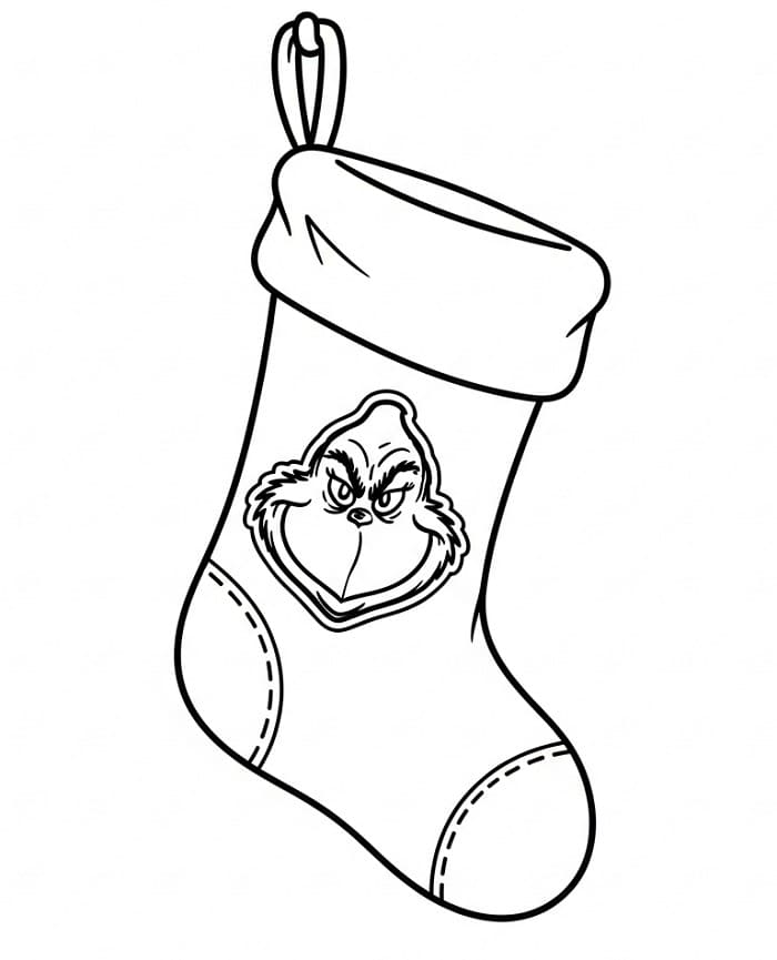 Grinch-julestrømpe fargelegging