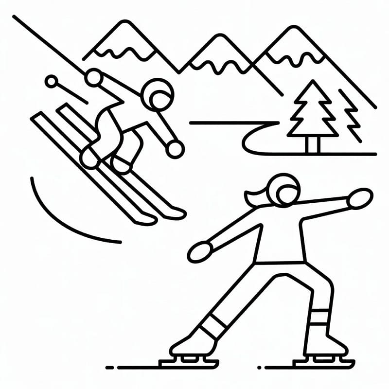 Grunnleggende vintersporter fargelegging