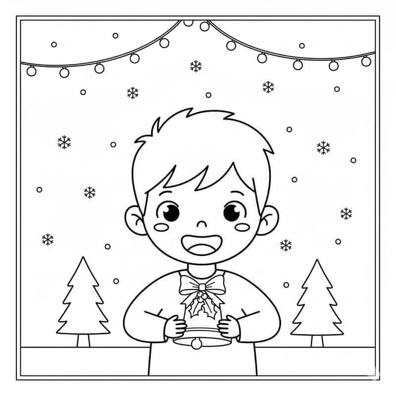 Gutt med Juleklokke fargelegging