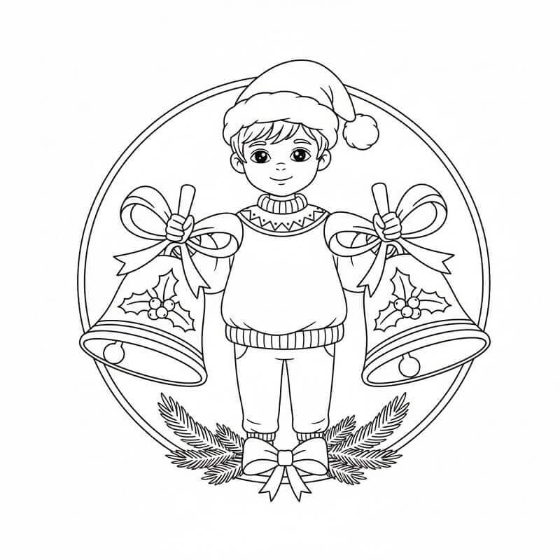 Gutt og Juleklokker fargelegging