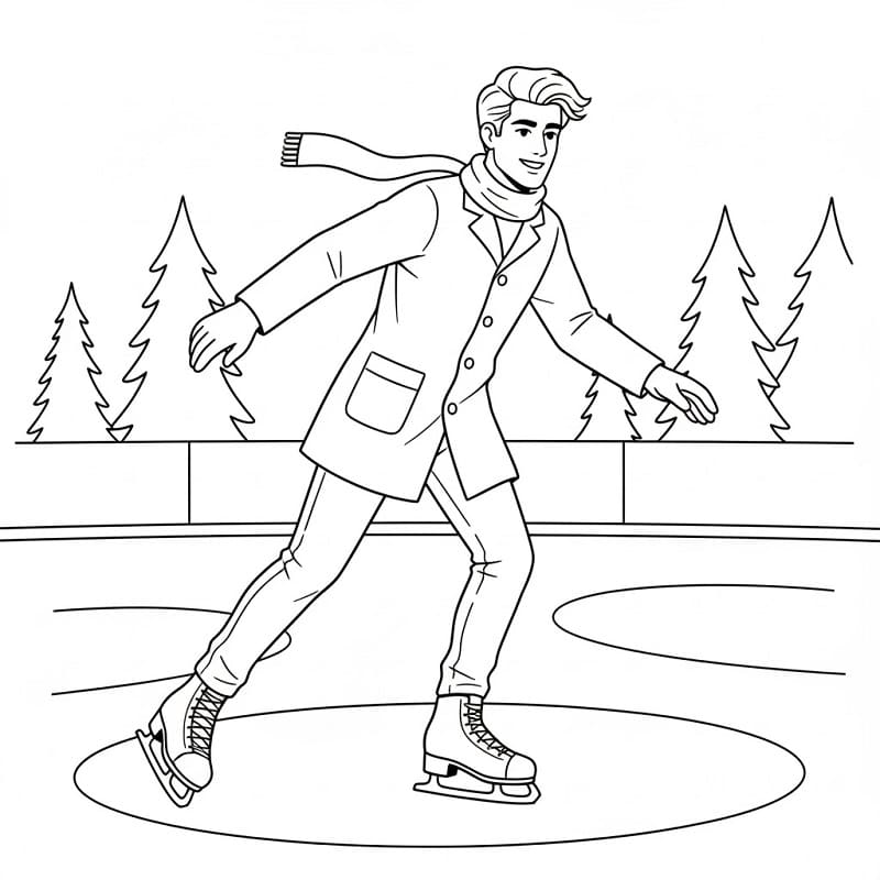 Hyggelig fyr på skøyter fargelegging