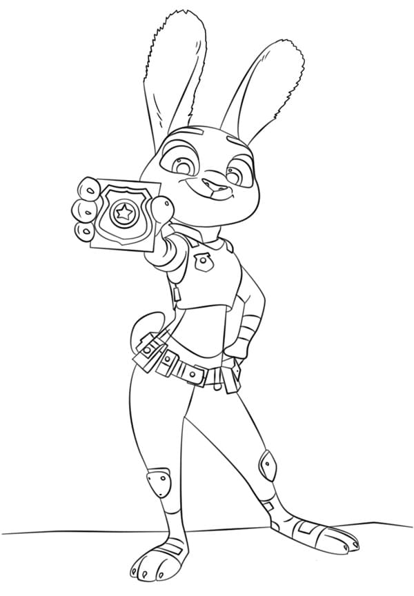 Judy Hopps fra Zootropolis fargelegging
