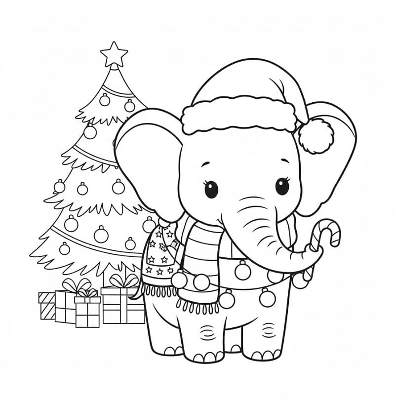 Jule Dyr Elefant fargelegging