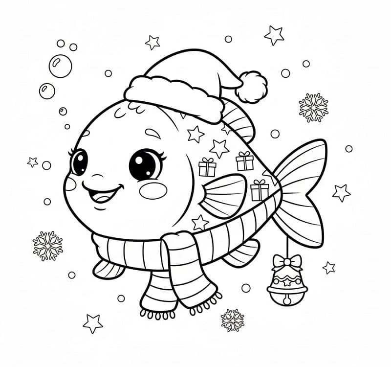 Jule Dyr Fisk fargelegging