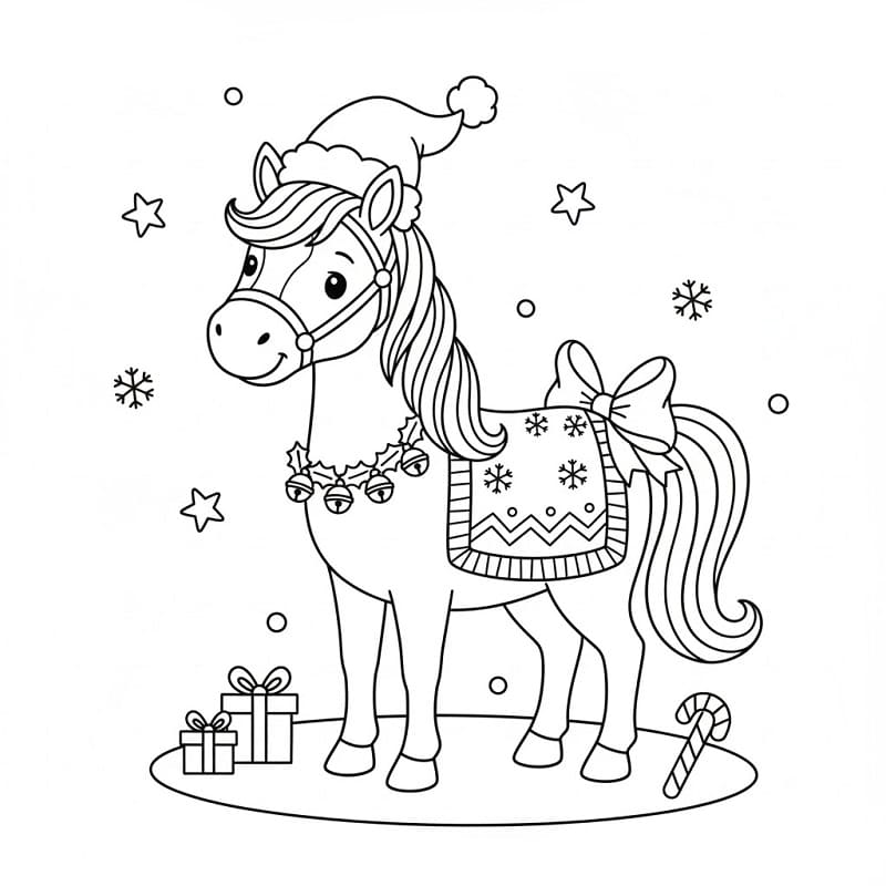 Jule Dyr Hest fargelegging