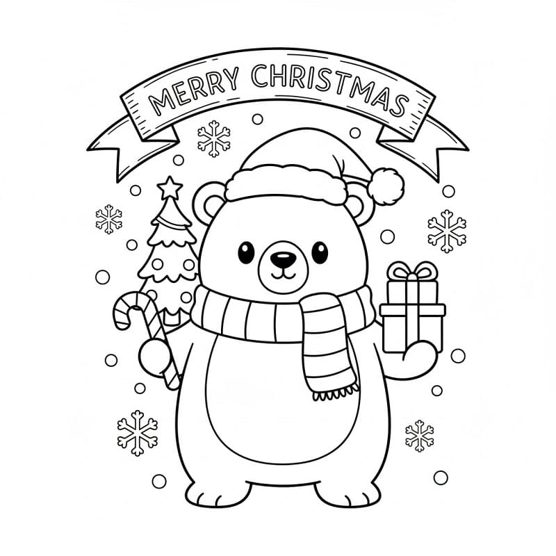 Jule Dyr Isbjørn fargelegging