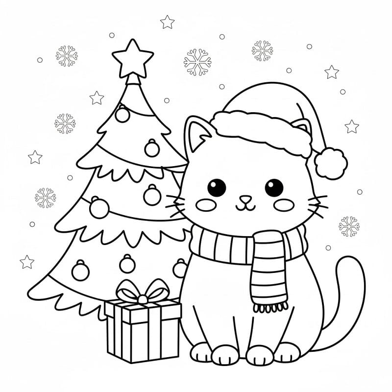 Jule Dyr Katt fargelegging