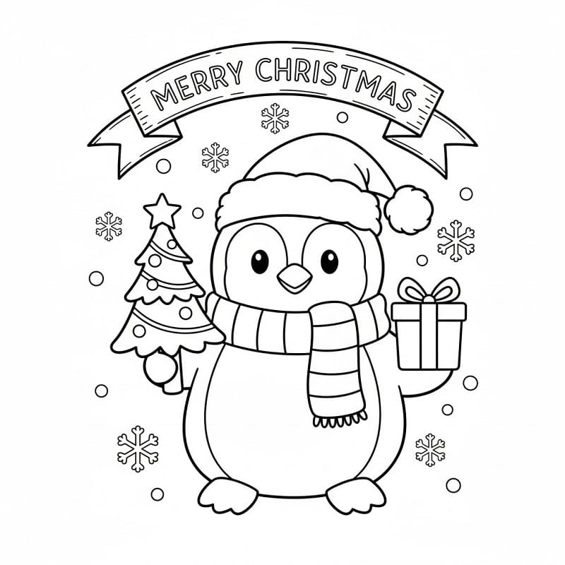 Jule Dyr Pingvin fargelegging