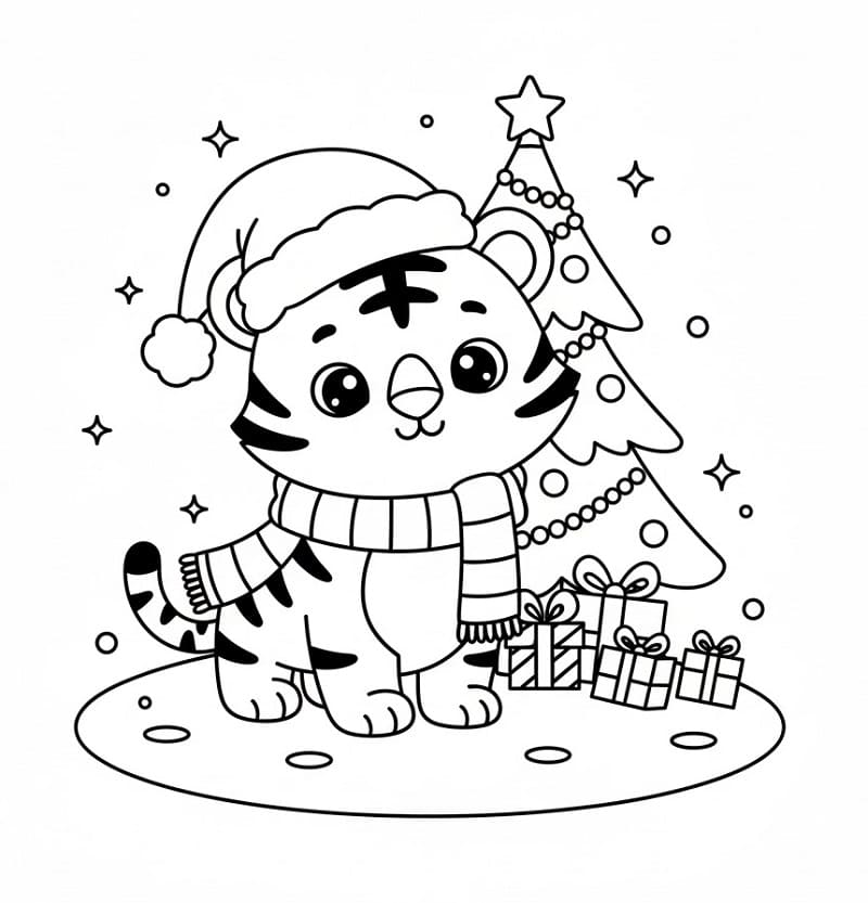 Jule Dyr Tiger fargelegging