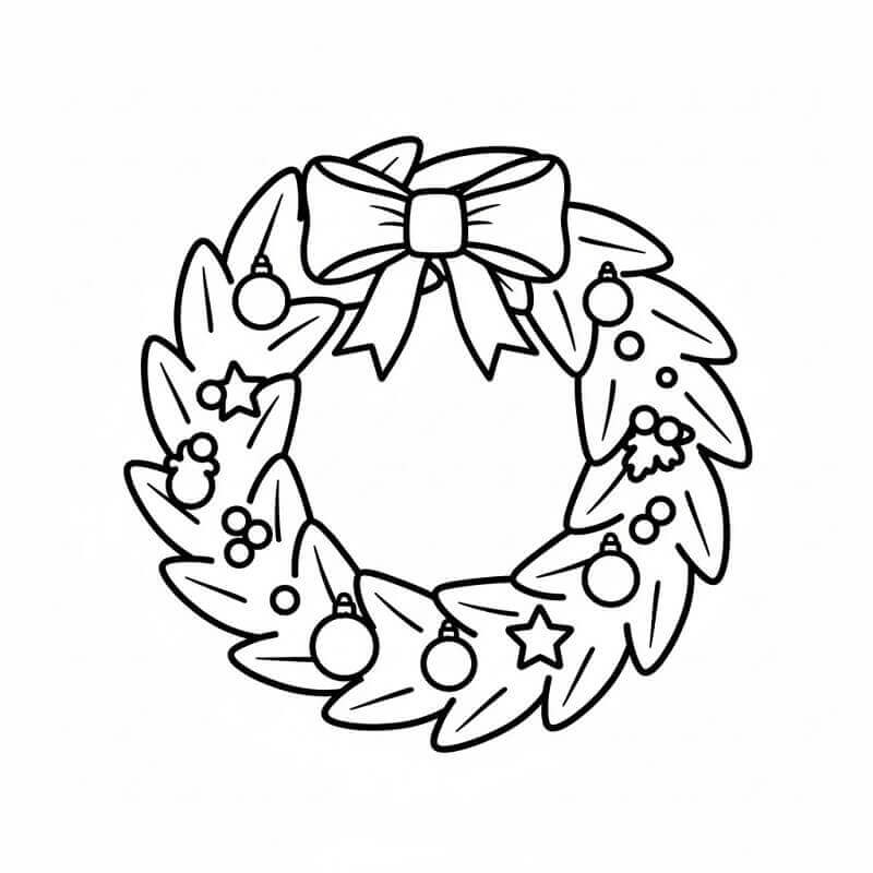 Julekrans Gratis fargelegging