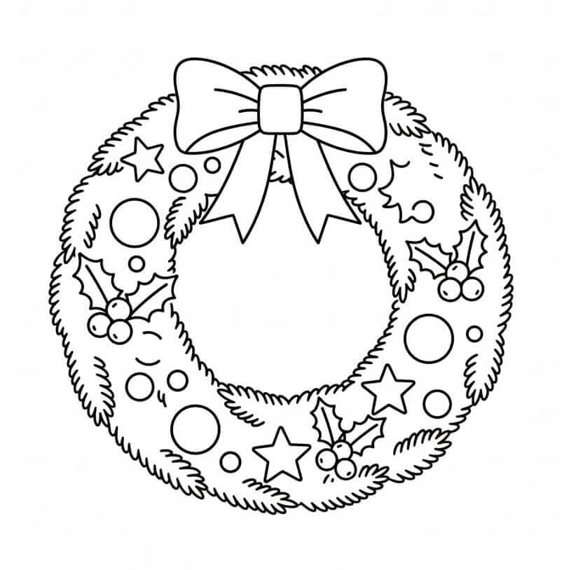 Julekrans å Skrive ut fargelegging