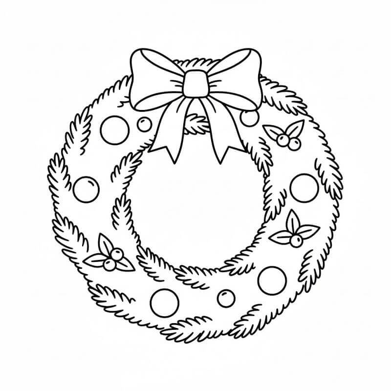 Julekrans for Barn fargelegging