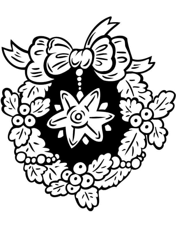 Julekrans med Stjerne fargelegging