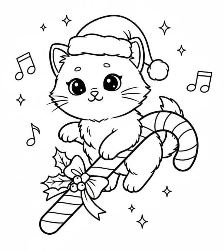 Katt og Sukkerstang fargelegging