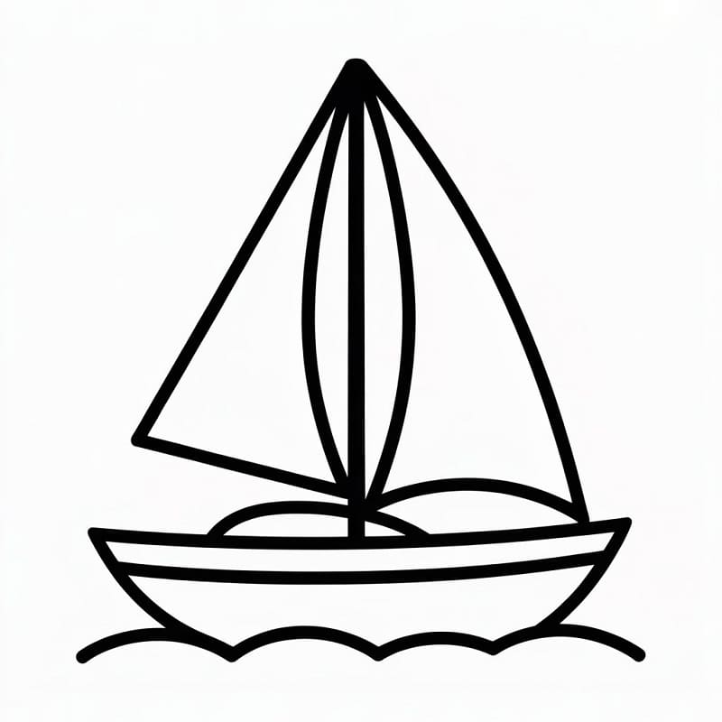 Kjempekul Seilbåt fargelegging