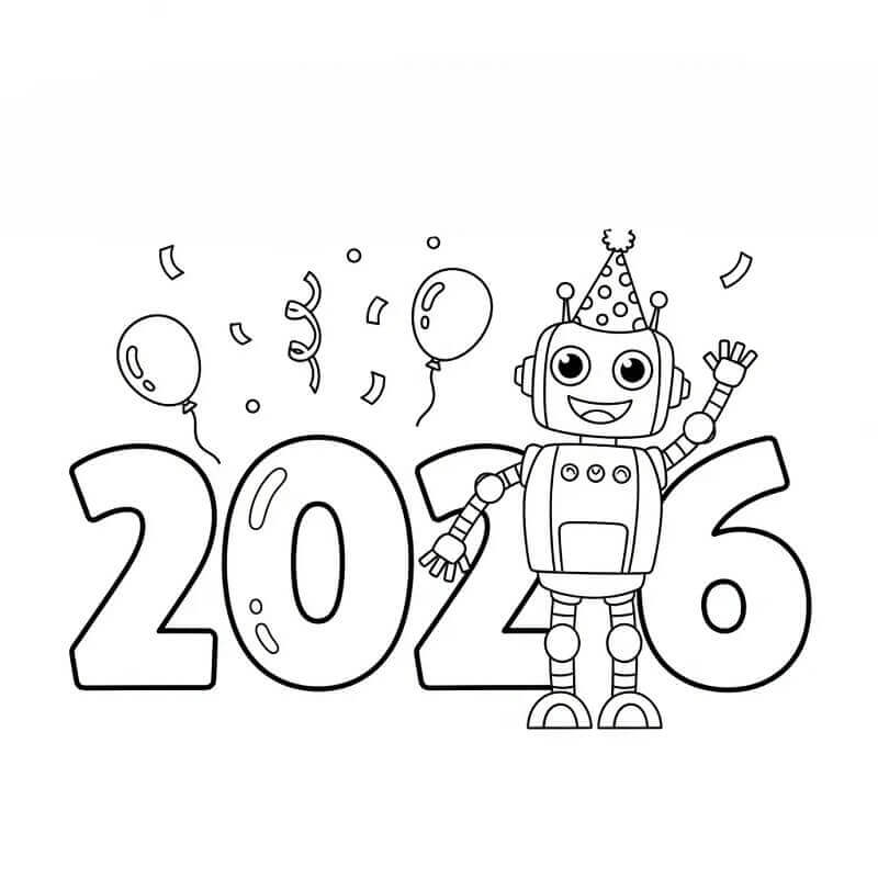 Kostnadsfritt godt nyttår 2026 fargelegging