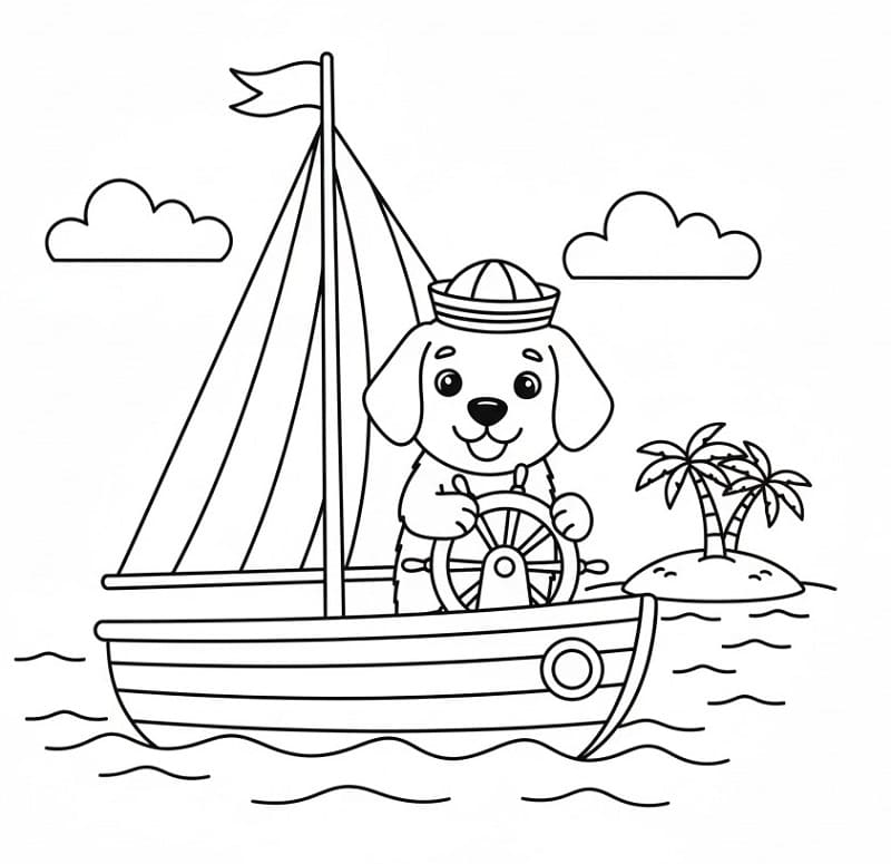 Lett Seilbåt fargelegging