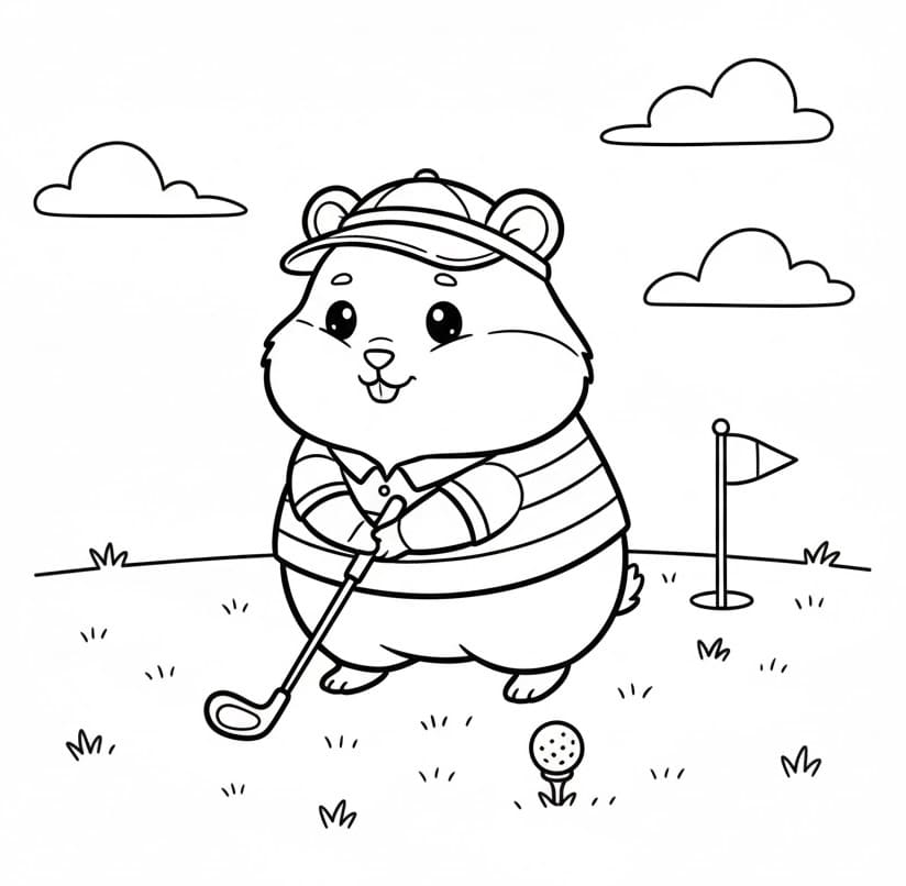 Liten Søt Hamster fargelegging