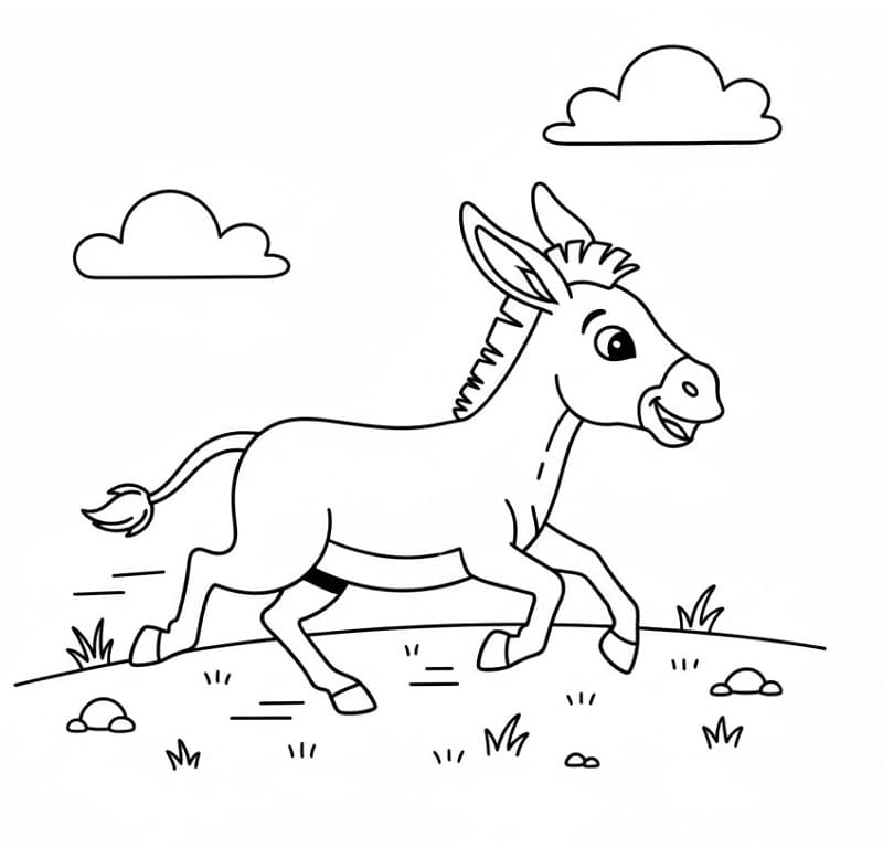 Løpende esel fargelegging