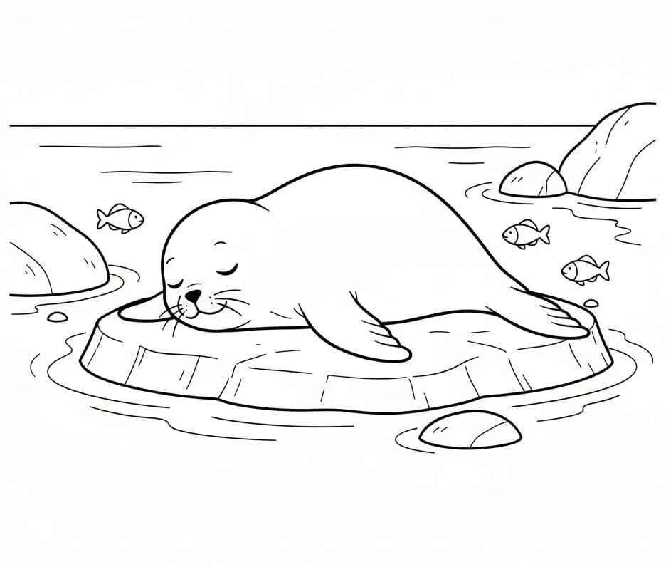 Morsom Sjøløve fargelegging