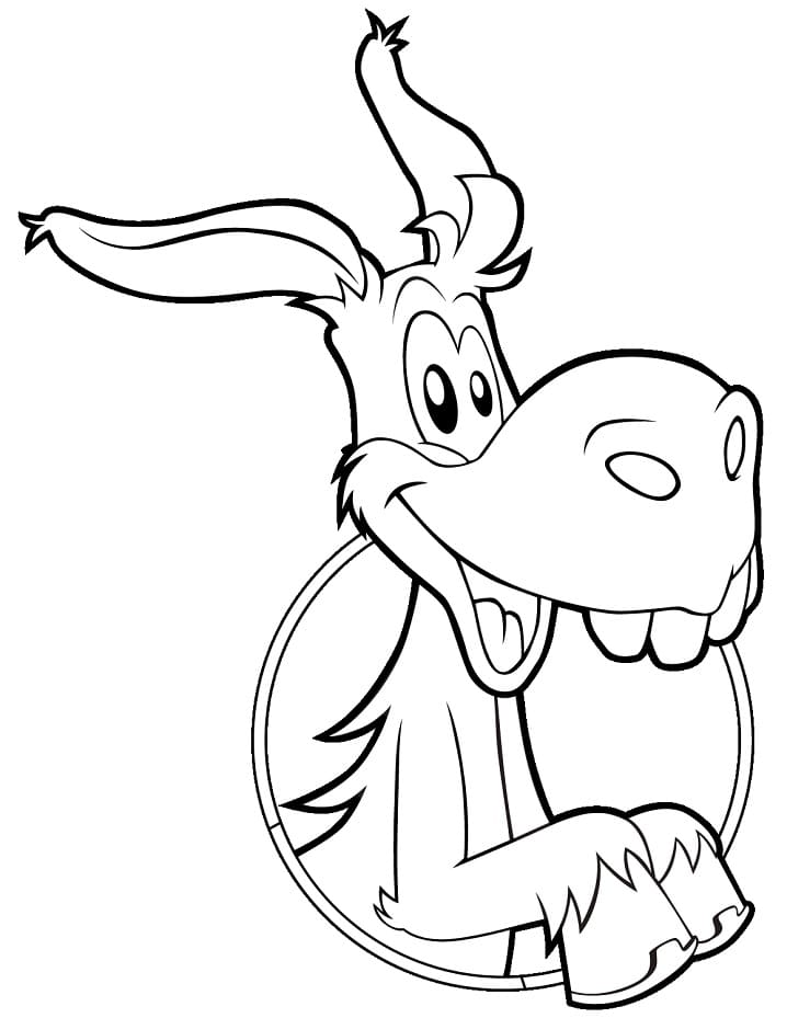 Morsomt tegneserieesel fargelegging