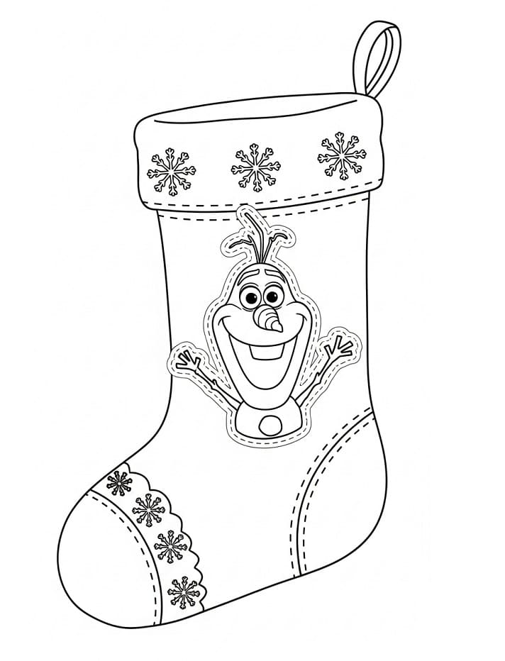 Olaf-julestrømpe fargelegging