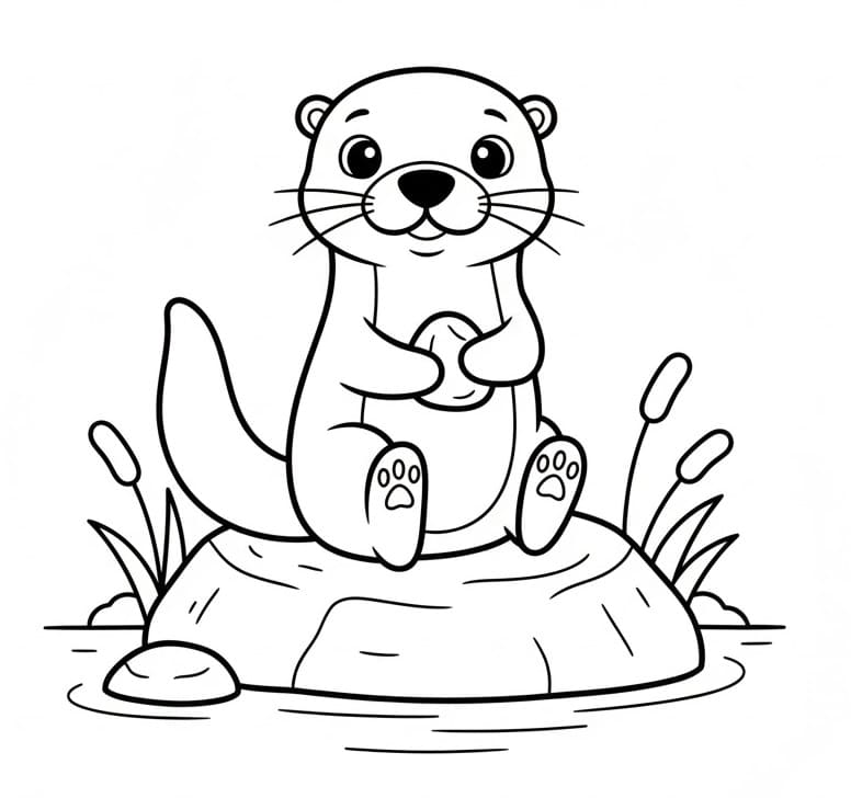 Oter Utskriftbar for Barn fargelegging