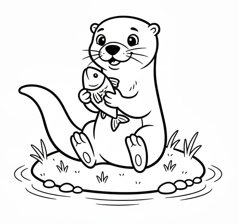 Oter Utskriftbart Bilde fargelegging