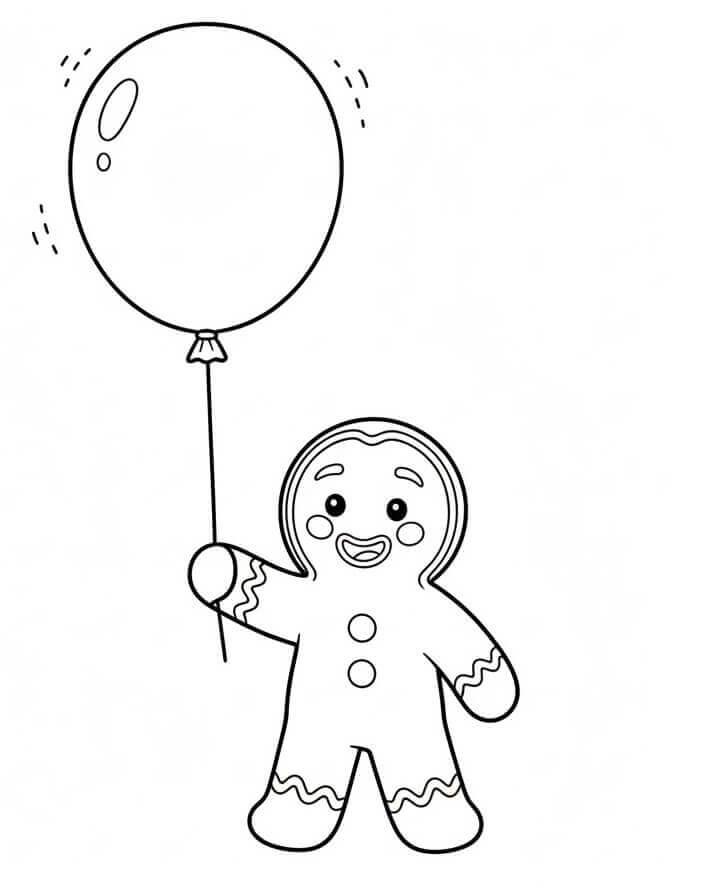 Pepperkakemann med ballong fargelegging