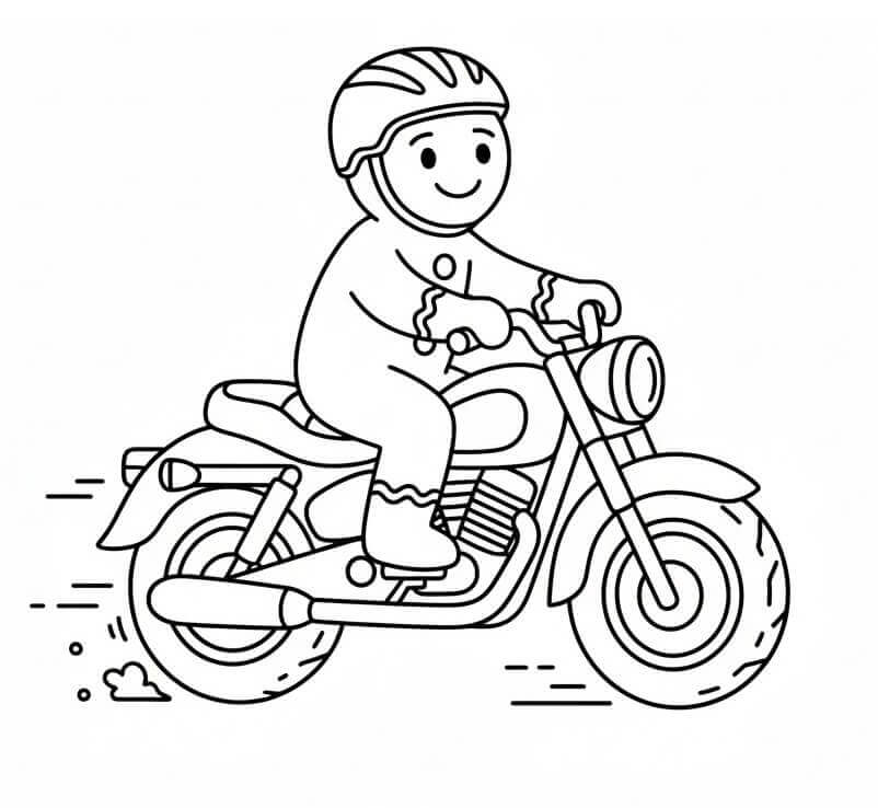 Pepperkakemann på motorsykkel fargelegging