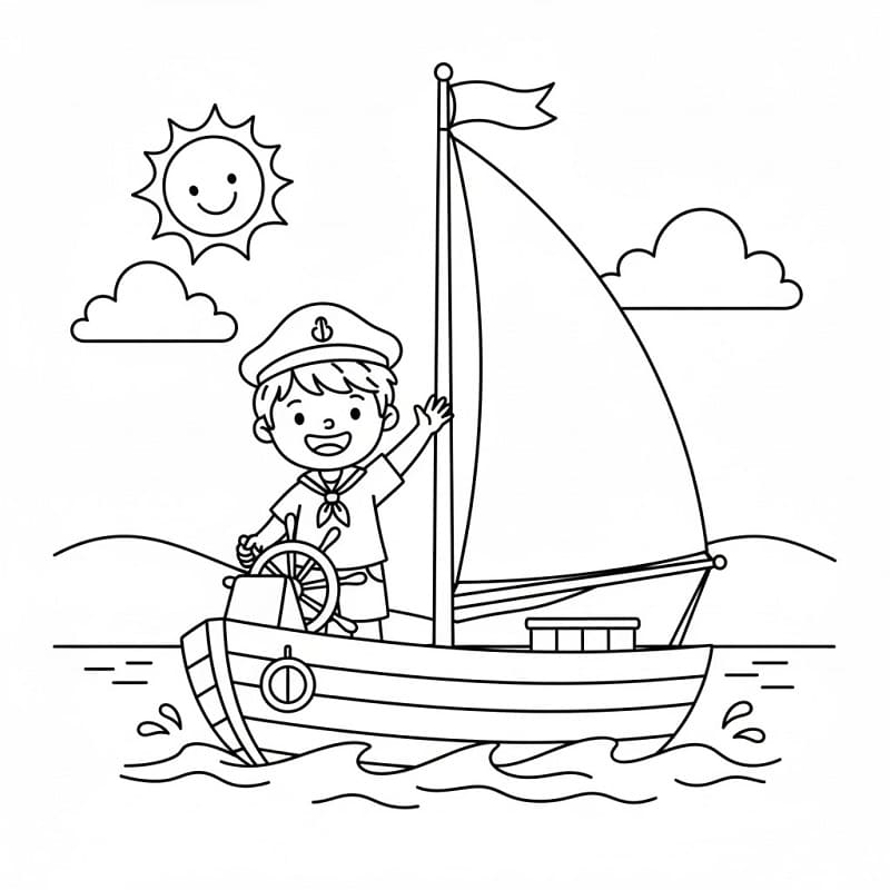 Seilbåt Fargelegging